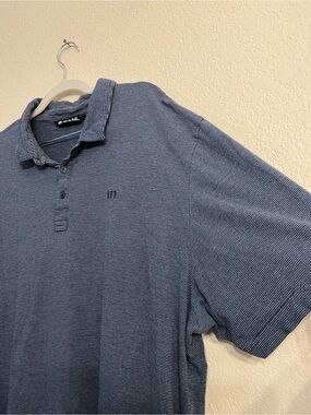 Travis Mathew Striped Slate Blue Polo